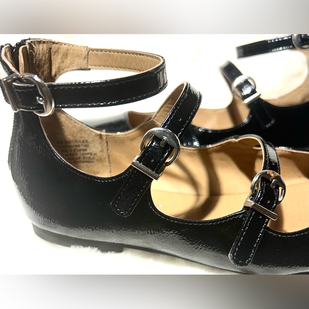 Sun Stone mary Jane ballet triple buckle strap square toe women’s flats size 8M - Picture 7 of 11